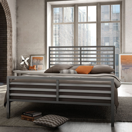 modern steel frame bed and headboard design