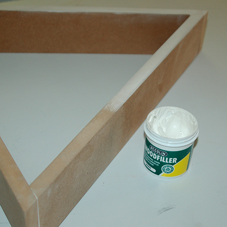 If you plan on spray painting the shelf, which I did, rub wood filler over the cut edges to reduce absorption.