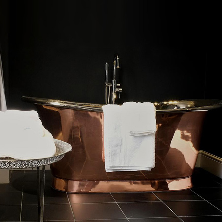 This range of copper, cast iron, steel and mosaic baths transforms any bathroom into a luxurious hotel-worthy space.