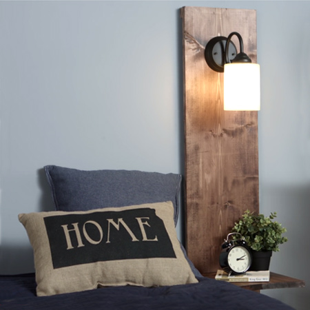 buy online: This pine bedside shelf and light