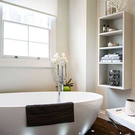 Today's bathrooms don't need to include a large, space-hogging bathtub - unless you prefer to soak - and you can put any savings you make on leaving out a tub towards a luxury shower. If you prefer to spend time soaking in a tub, shop around for a comfortable, deep tub that really lets you take time out and relax and design the space to let the tub take centre stage.