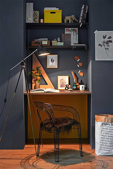 Here's a super-easy way to create an area for a home office without too much fuss. 