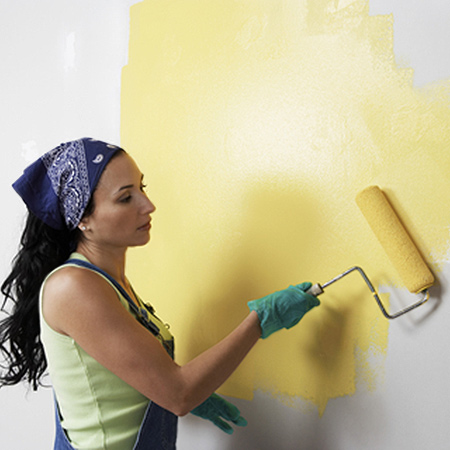 If you are tackling painting projects, it's a good idea to don a scarf or cap to protect your hair from paint spatter - and to wear disposable gloves when using oil-based enamel paint, stain, sealer or varnish.