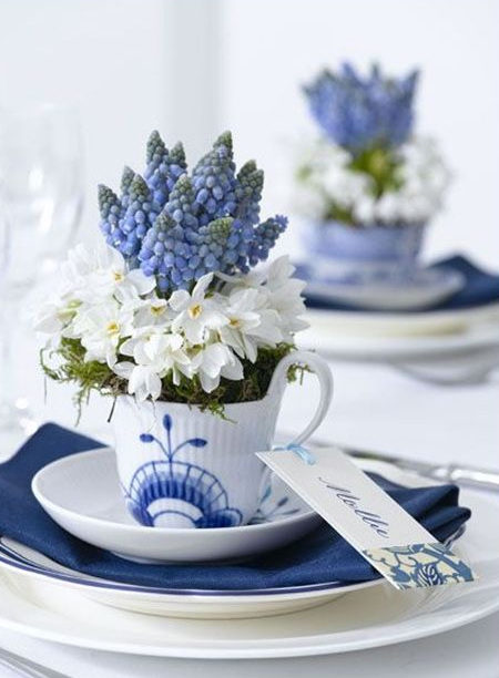 mothers day gift idea - teacup vase arrangement