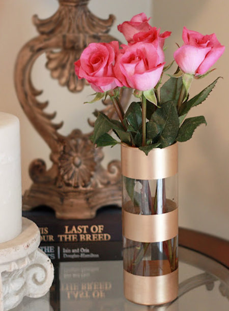 mothers day gift idea - rust-oleum metallic spray painted glass vase