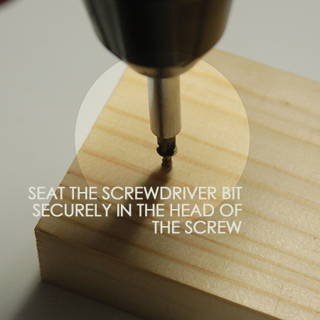 It so easy to strip screw heads if your Drill / Driver is not properly seated in the head of the screw. Always check that the bit is snug in the grooves of the screw head - or fits tightly into a square hole - to prevent stripping.