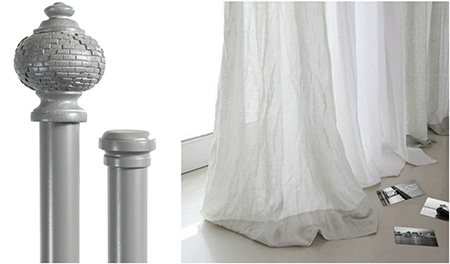 Current trendy products with a womanly trace is our 28mm Designer Pole range. We have different designer styles like the Crystal pole with a fancy flair, Grecian pole with an earthy and historical undertone or the Elegant twist pole and Sphere pole which is definitely a window décor classic. Together with all these pole sets, Finishing Touches also offers a matching tie back for every style just to end of the window decor perfectly.