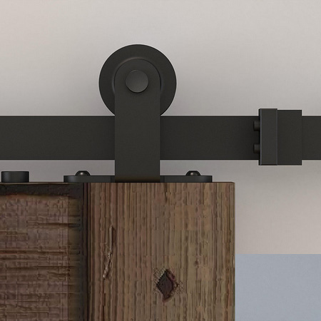 HOME-DZINE | Sliding Barn Door - Top Hung sliding door hardware allows you to display a custom made wood door up to 50kg in weight.