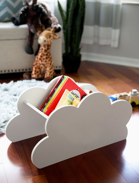 Here's a nifty - and easy - way to add clouds to a kids' bedroom in more ways than one - for fun!