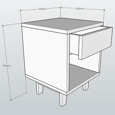 Diagram - Mini Bedside Cabinets for tiny tots!