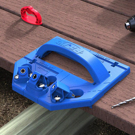 HOME-DZINE | DIY Deck - Whether you are refinishing an existing deck or building a new one, the Kreg Deck Jig makes it easy. With the Kreg Deck Jig you can assemble a beautiful deck with a surface that is completely free of exposed screw heads. 