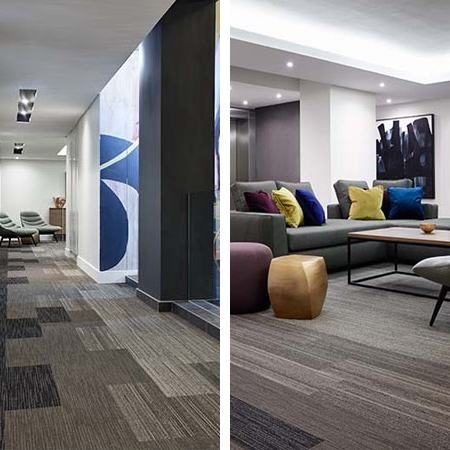 Monn Planc is a contemporary range of loose-lay tufted carpet tiles