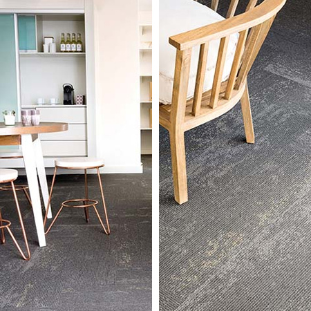 Monn Flux is a new-look contemporary range of loose-lay tufted carpet tiles