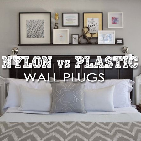 A topic that we discuss regularly at our DIY Divas workshops is the use of plastic or nylon wall plugs for mounting or hanging items on brick walls - why they are different and why it's better to use nylon wall plugs.
