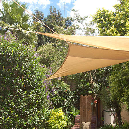 The past couple of summers have definitely been getting hotter, and at a cost of around R500, a shade sail is one of the cheapest and easiest DIY solutions for shade in a garden.