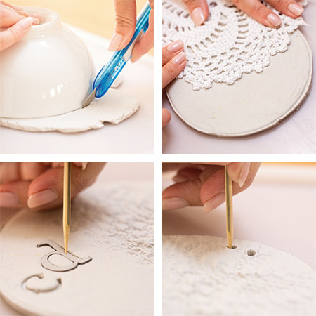 Make air-dry clay bowls
