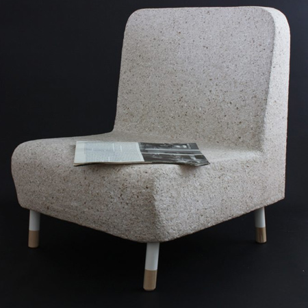 Manufactured from recycled paper, the Biblioteque Chair was designed to make a statement and be comfortable.