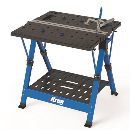The Kreg Mobile Project Centre is a workbench, sawhorse, assembly table, and clamping station all in one. Plus, it includes clamping accessories, so it’s ready to go to work, right out of the box.
