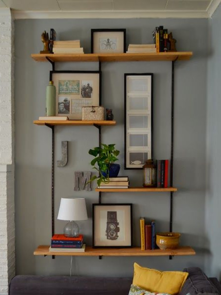 Steel shelving might not look that great when you view it unassembled in the store, but with a bit of tweaking you can transform steel shelving into an attractive storage shelf system that can be used as a display shelf, or for essential storage. 