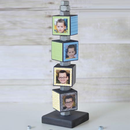 HOME-DZINE | Use smaller blocks of wood to make memory blocks for fathers day.
