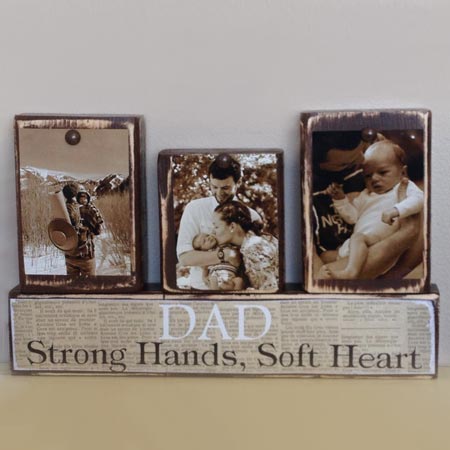 HOME-DZINE | glue memories onto scraps of wood for fathers day gift