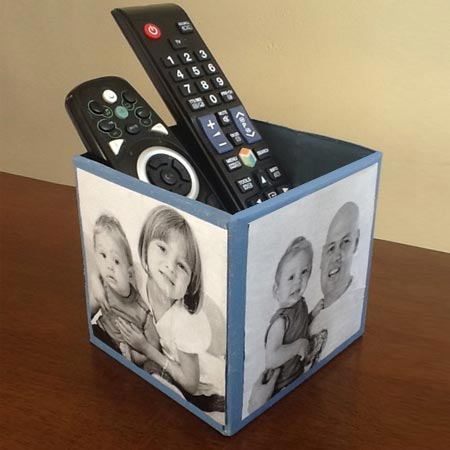 HOME-DZINE | There are so many ways to recycle and re-purpose items you already have at home into practical gifts, like this remote holder made from a recycled tissue box. Get the kids involved in making their own Father's Day gift - something dad can use and treasure forever.