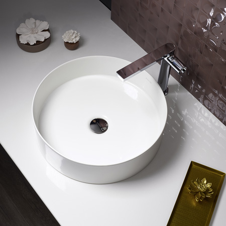 Kohler Mica Round or Square Vessel has the thinnest edge has ever produced in a basin.