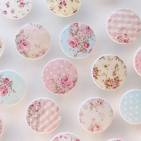 HOME-DZINE | Pine and plastic knobs are an affordable way to dress up or update furniture, but they lack personality. Use fabric, paper or paint to turn plain pine or plastic knobs into wonderful, pretty embellishments for any piece of furniture.