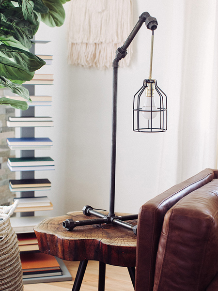 Modern, industrial style table lamp