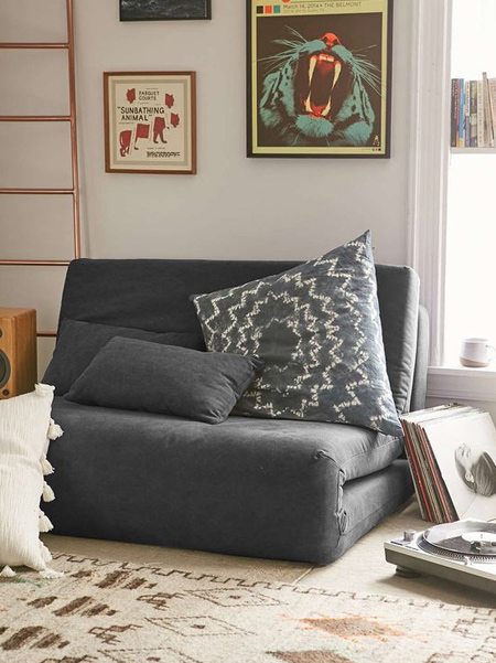 What is a futon: Futons are similar to sofa beds since they ‘unfold’ to lay flat when you need a bed, but then fold back into a small couch the rest of the time. They are the perfect space saver for small areas, or work well as an addition to an office space or work room that doubles as a guest room when needed. 