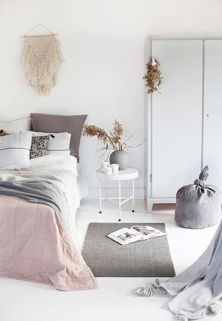Blush pink and coral pink have been popping up a lot in designer-decorated homes