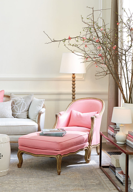 Decorate with grey and pink