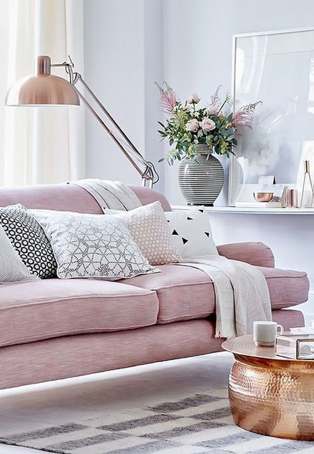 Decorate with grey and pink