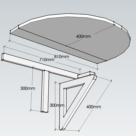 Make a small drop-leaf table - diagram