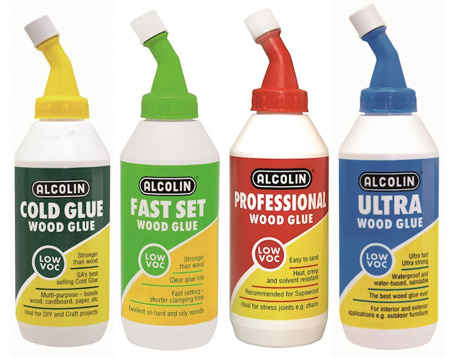 Alcolin wood glue is available in several variants and the thicker consistency of this wood glue means less runs and drips. 