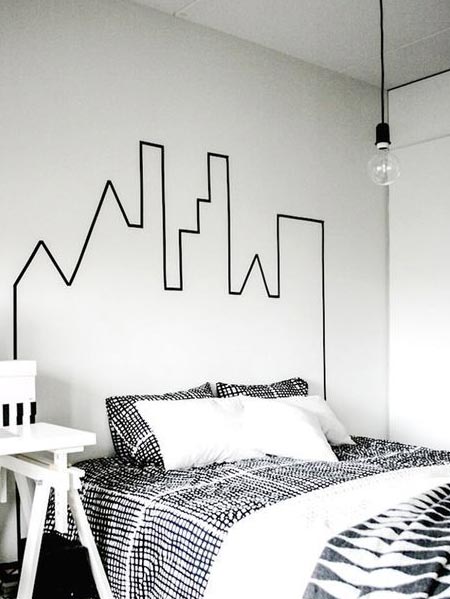HOME-DZINE | You can use washi tape anywhere in the home where you want to add a temporary design that is easy to apply, but also easy to remove. Perfect for those that rent their home, you can use washi tape on walls to add an interesting design and we're seeing washi tape headboards popping up all over the Internet.