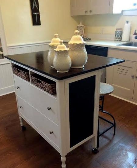 HOME-DZINE | People are finding so many awesome ways to repurpose secondhand finds into useful and practical furniture for their home. Like this chest of drawers turned into a kitchen island. 