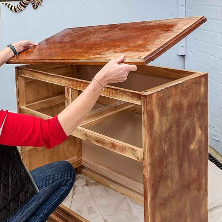 Turn a pine dresser into a kitchen island