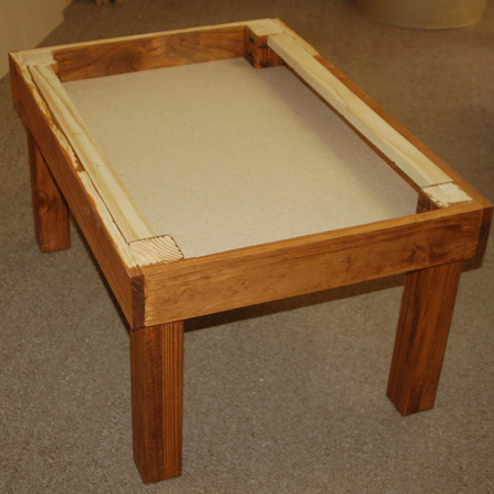 BELOW: Completed table without top sections.
