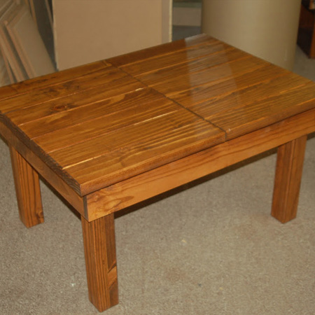 BELOW: Table after applying stain and sealer.