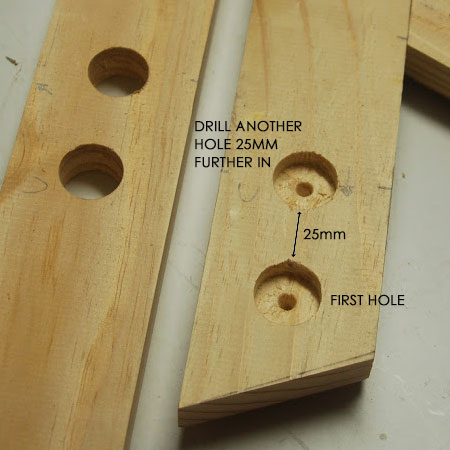 DIY Futon Sleeper Couch - drill second hole