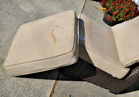 HOME-DZINE | Cleaning Tips - Not all cushions for patio furniture are fitted with a zip that allows for easy cleaning. Here's a way to refresh the cushions for your patio furniture to have them clean for summer.