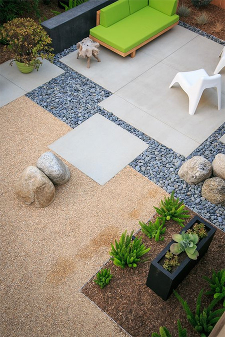 HOME-DZINE | Water Wise Garden - When using larger pavers or a concrete slab to set out a patio or entertainment area, allow plenty of space around the perimeter, as they absorb heat and will draw water away from the soil and surrounding plants. Where possible, fill this area with gravel or stone to help retain soil moisture.
