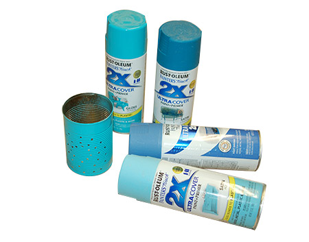 Finish off your tin can luminaries with Rust-Oleum 2X