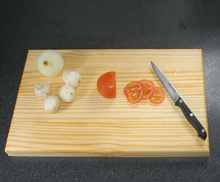 And now you're ready to put you new pine chopping block to good use.