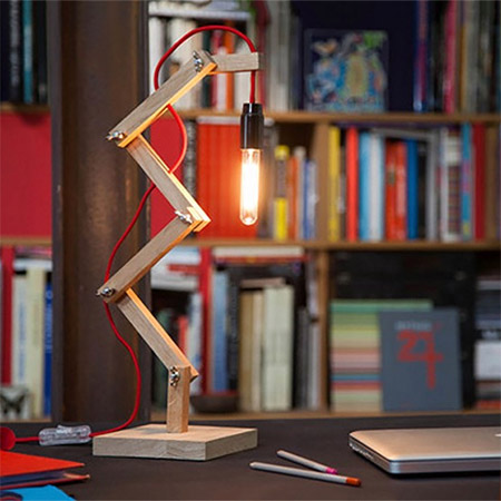 This quick and easy zig-zag lamp is just the thing for lighting up your home office desk or work area.
