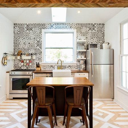 Encaustic tiles are expensive, but you can easily achieve the look and feel of these tiles using stencils.