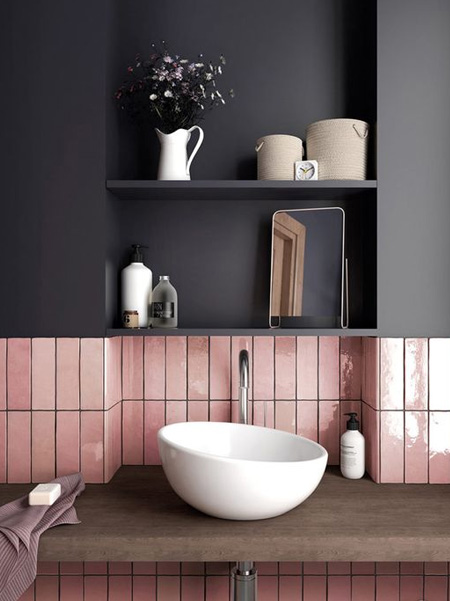 modern pink bathrooms