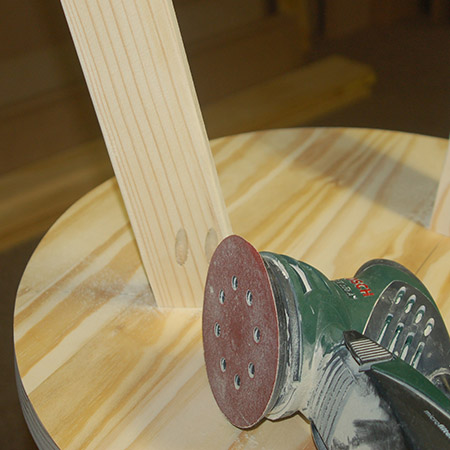 Round off all the sharp edges with 180-grit sanding pads