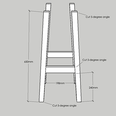 Now you're ready to start assembling the base for your bar stool. Due to the variation in the thickness of pine, it is better to cut the front and back edges (steps) to fit. That will guarantee a sturdy construction.